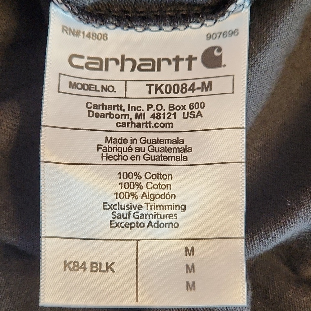 CARHARTT Dearborn Loose Henley T-Shirt, color Black, size M - Picture 6 of 9